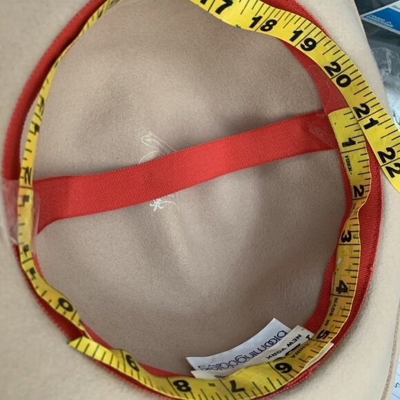 Adolfo Women's Fedora Tan with Feather - Picture 11 of 12